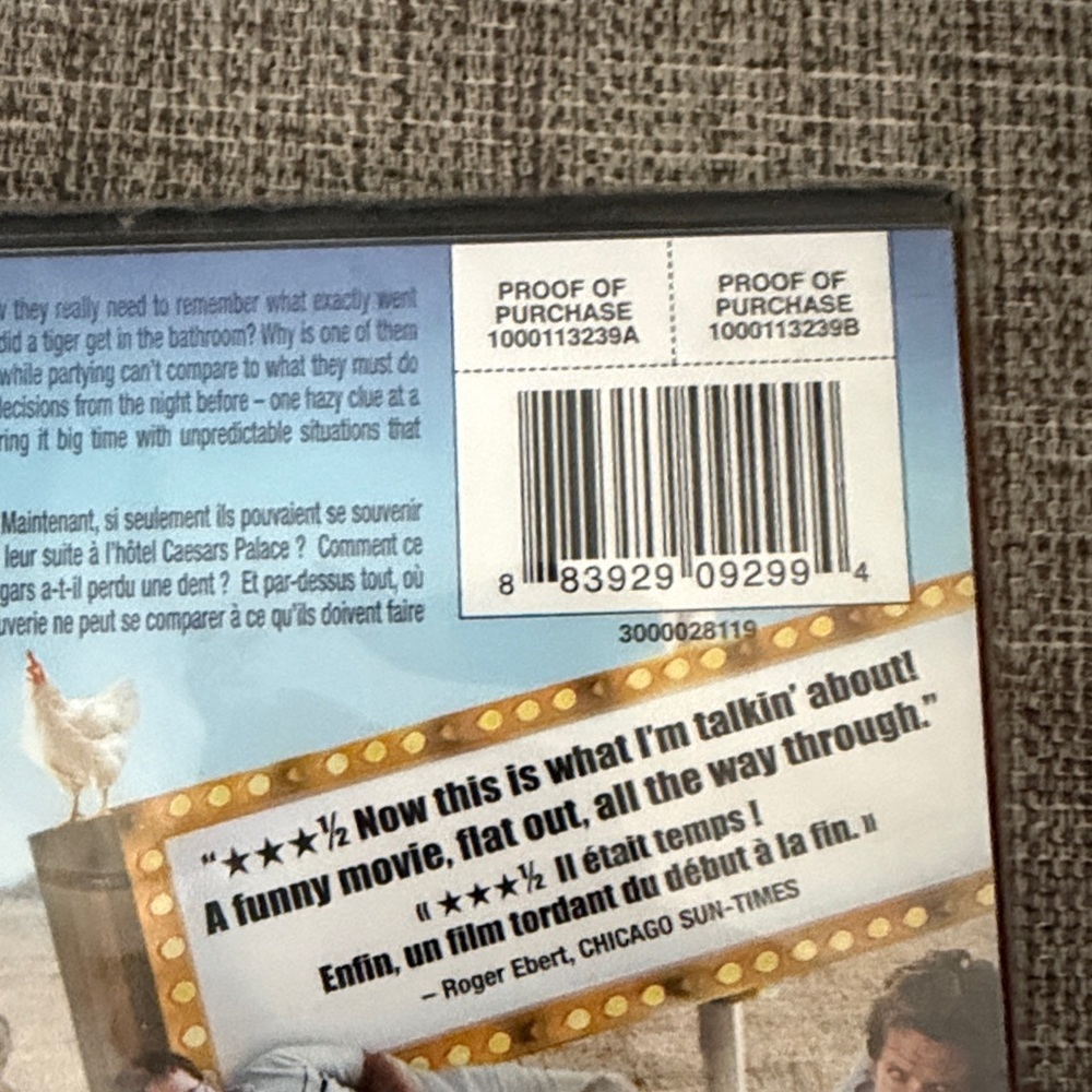 ❤️ BNIB SEALED The Hangover DVD with English, French and Spanish Subtitles Gift - Picture 3 of 4